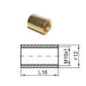 Mufka mosiężna 12x16 mm z gwintem M10/1